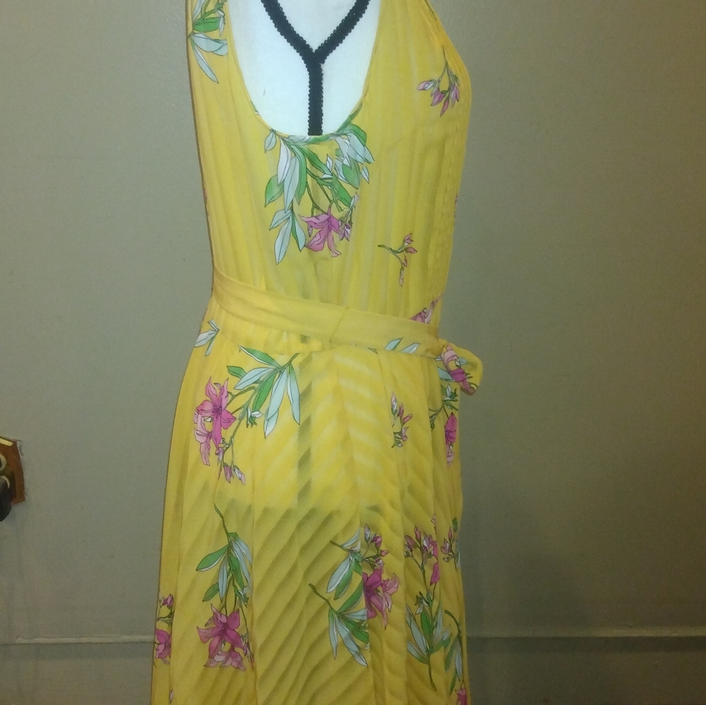 Nanette Lepore Yellow Floral Midi Dress - Picture 4 of 7